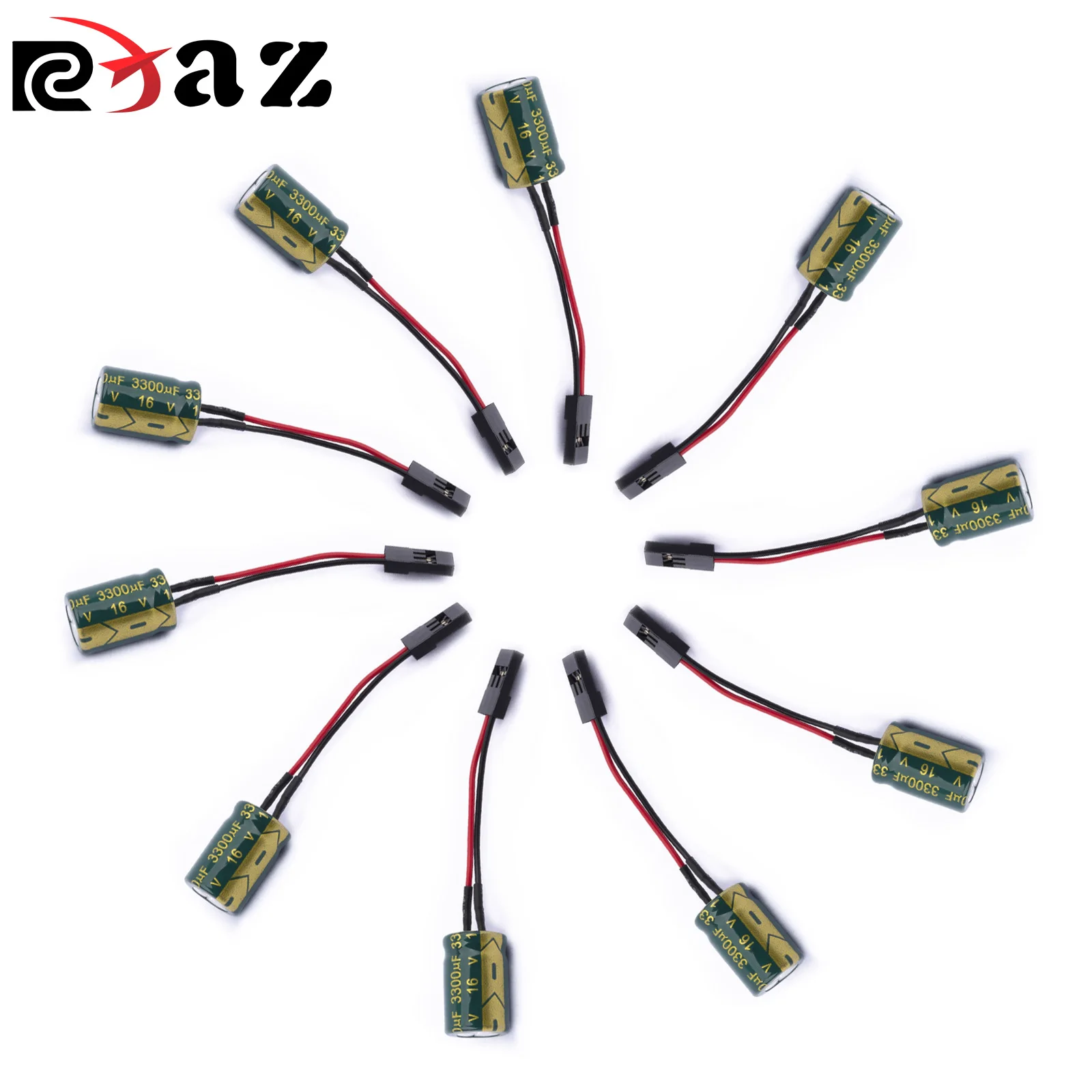 

5Pcs 3300UF 16V Voltage Protector A3 Flight Control Receiver Large Capacitor Protector with Plug for RC Drones FUTABA FLYSKY