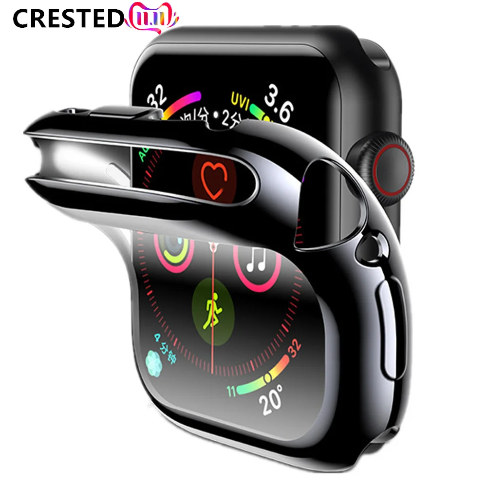 Funda para Apple Watch, 45mm, 41mm, 44mm, 40mm, 42mm, 38mm, protector de pantalla de parachoques de TPU, accesorios iwatch series 9 8 7 6 5 4 3 SE