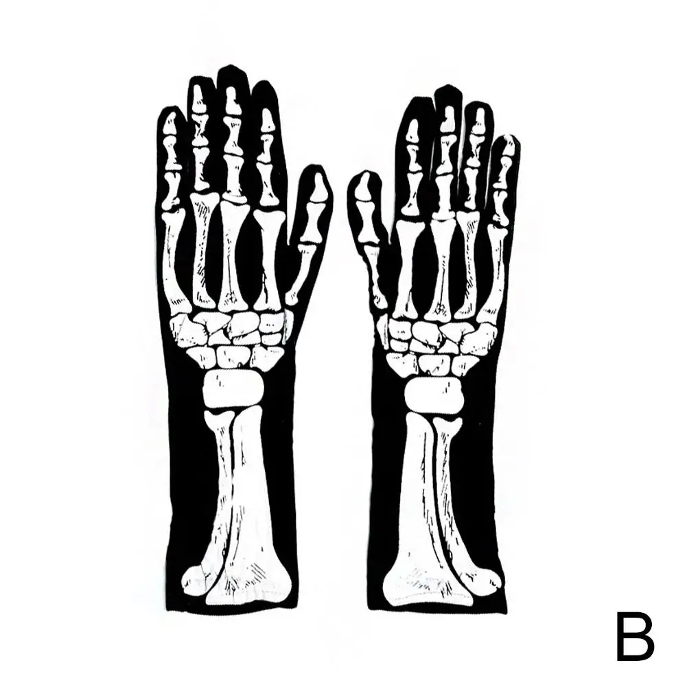 Guantes de esqueleto de Halloween, disfraz de Festival de esqueleto de viento oscuro, guantes convexos, fantasma V0w2