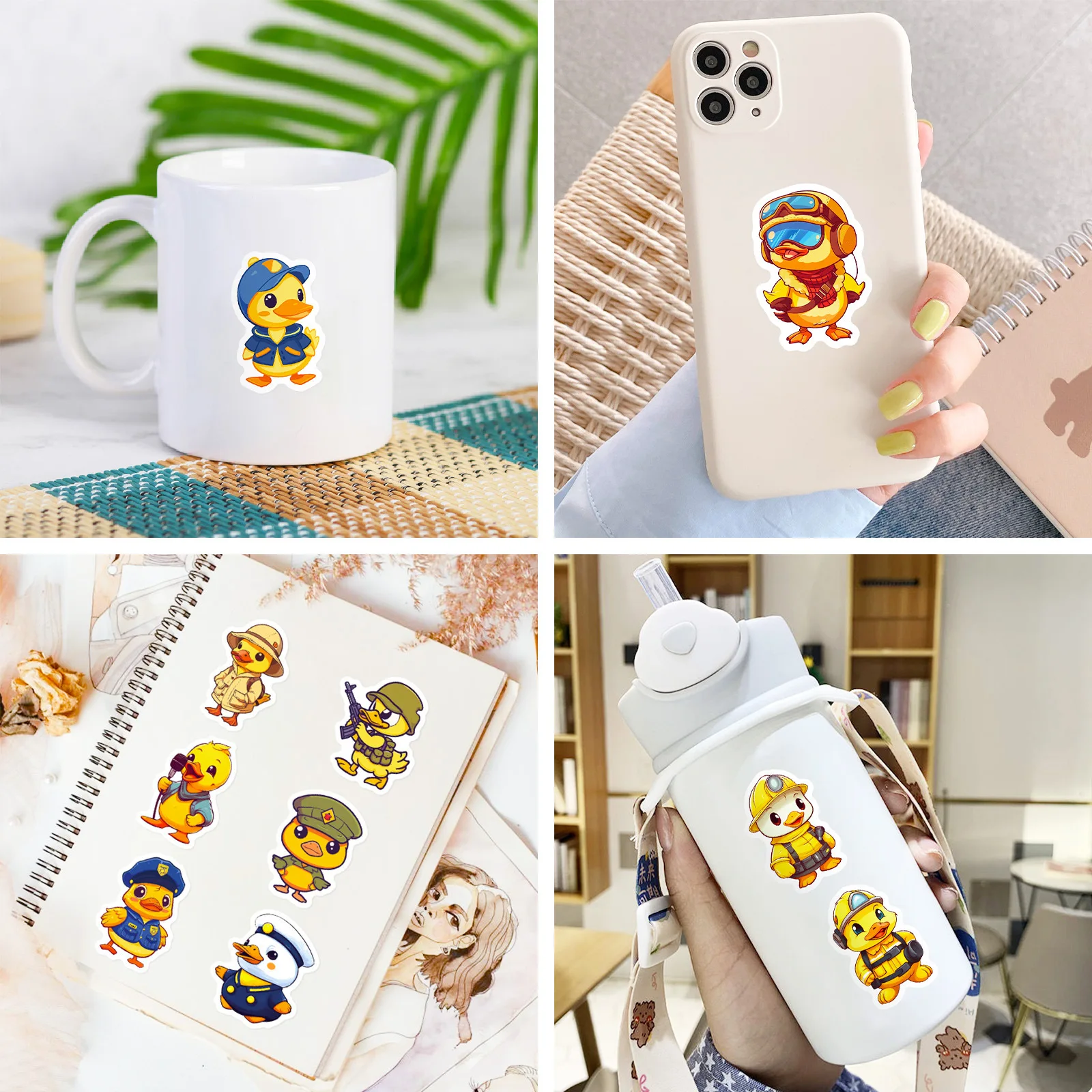 100pcs Cartoon Little Yellow Duck Graffiti Creative Cute Suitcase Skateboard Bicycle Waterproof Sticker