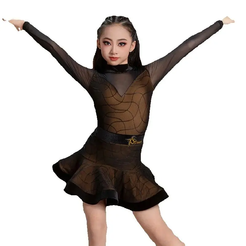 2025 padrão nacional dança de salão vestido profissional meninas dança latina desempenho traje palco roupas dança sl13921