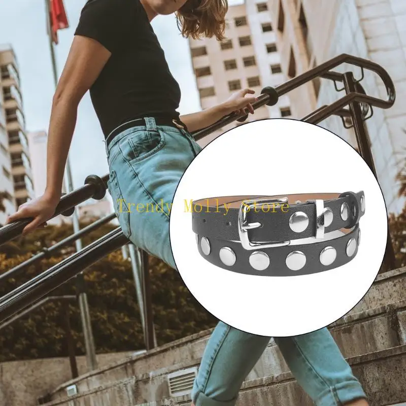 N5KB Fashion Hot Girls Women Wery Belt مع حزام دبوس قابل للتعديل Harajuku