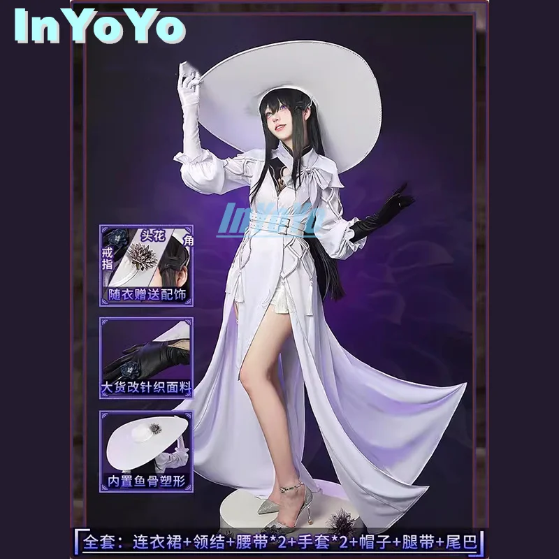 

InYoYo Constance Cosplay Costume Game Honkai: Star Rail Cps Uniform Dress With Hat Tail Halloween Carnival Party Outfit Women