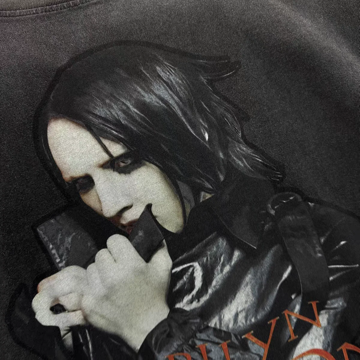 Marilyn Manson Washed T-Shirt Men Women Best Quality Rock Top T Shirt Tee