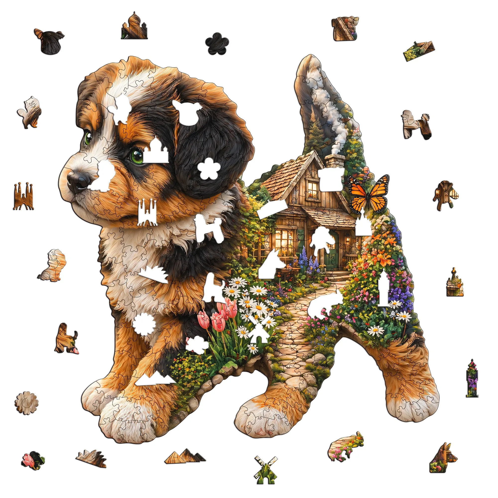 Pet Wonderland Theme Flat Wooden Puzzle Animal Puzzle Toy Gift For Teen Kid Meaningful Keepsake for Special Occasions