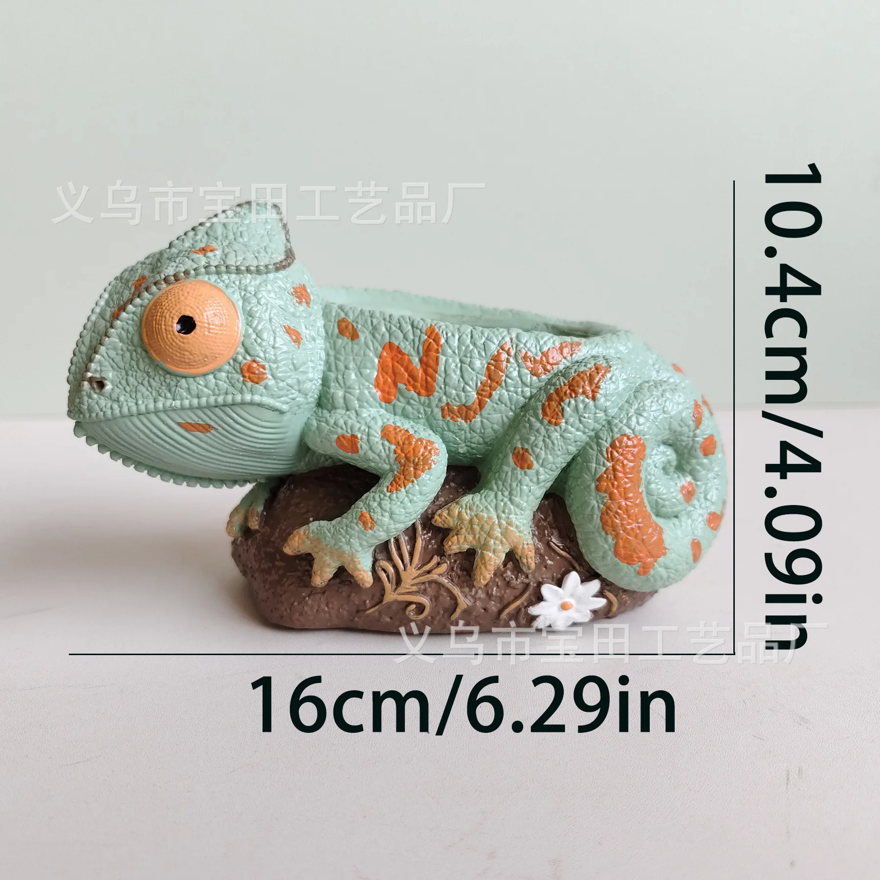 Creative Hand Painted Chameleon Resin Planter Cute Small Succulent Pot For Outdoor Patio Garden Decor Ideal Housewarming Gift