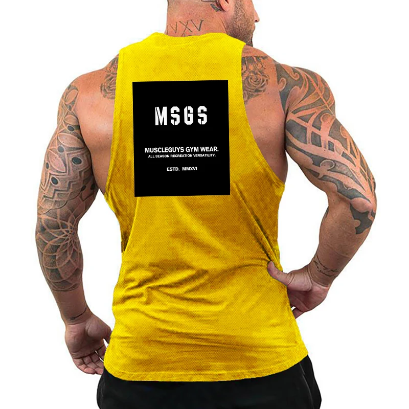 New Mens Sporting Casual Slim Singlets Mesh Fitness Vest Training Bodybuilding Gym Muscle Clothing Fashion Quick Dry Tank Top