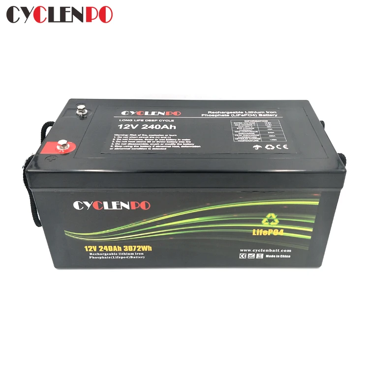 Factory high quality lifepo4 12v 240ah deep cycle battery