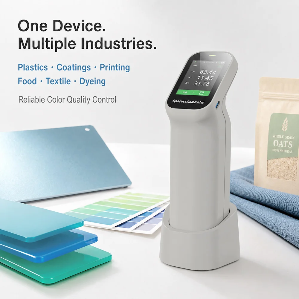 CHNSpec DS-100 Portable Colorimeter, Touch Screen dE*ab and Lab Color Tester for Paint, Printing, Plastic and Textile view 2