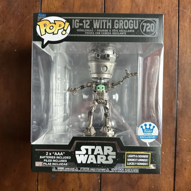 

Оригинальный продукт Grogus10- Ig-12 # Фигурки 720 Action Funko Pop: Светящиеся в темноте статуэтки, коллекционные игрушки, подарок, лимитированная серия