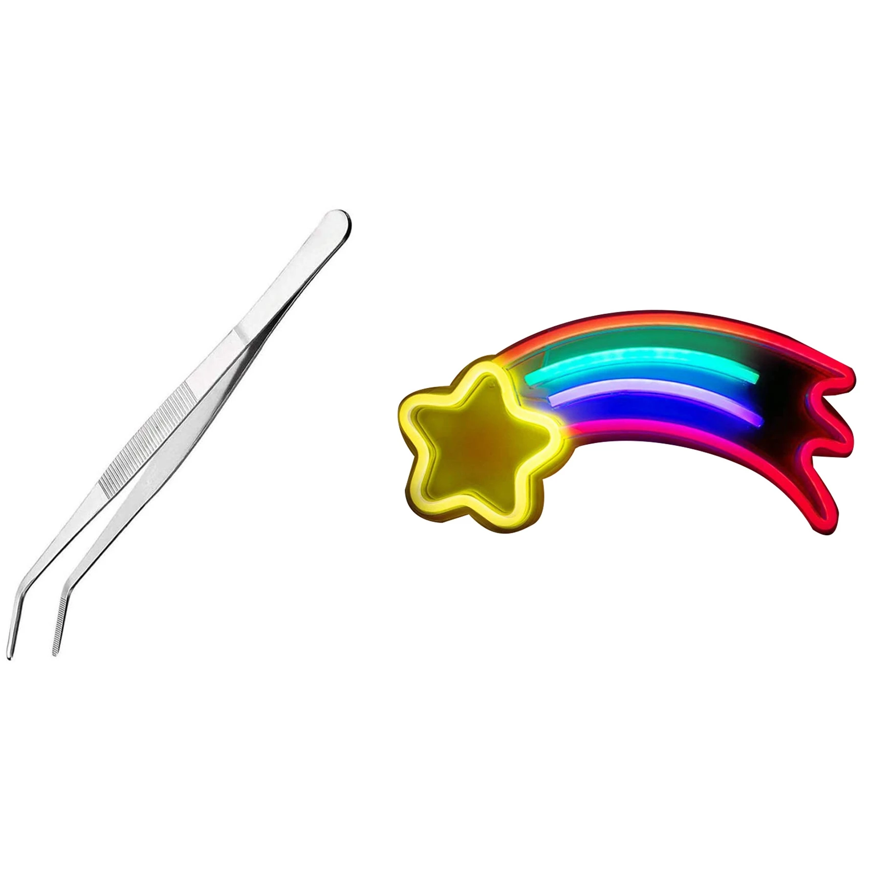 

【Today-Only!】Neon Sign LED Light,Meteor-Shaped Neon Light & Stainless Steel Precision Kitchen Culinary Tweezer Tongs