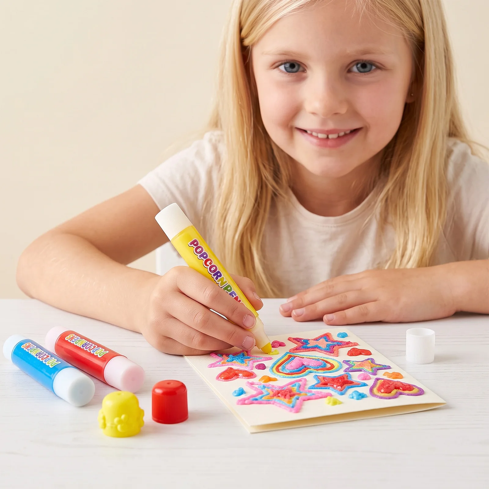 Puffy Popcorn Pen, Smooth Vibrant Ink, Create Raised 3D Effects, Fun DIY Decor for Notebooks & Handmade Greeting Cards