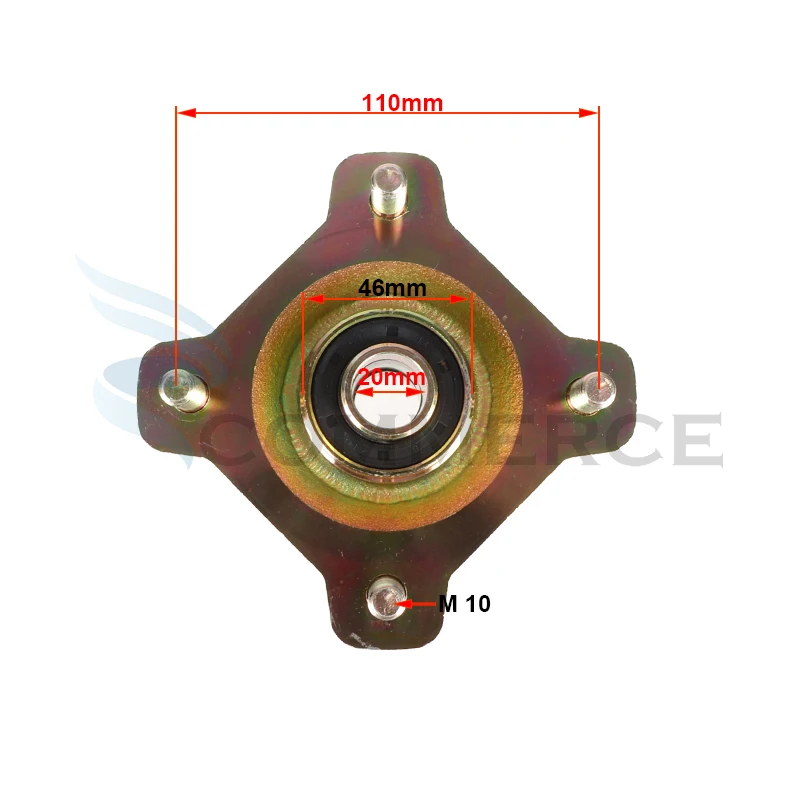 M10 Front Disc Brake Wheel Hub 110mm 4 Stud 20 20mm Fit Loncin LC 150cc 200cc 250cc ATV Quad 4x4 Go Kart Buggy Parts