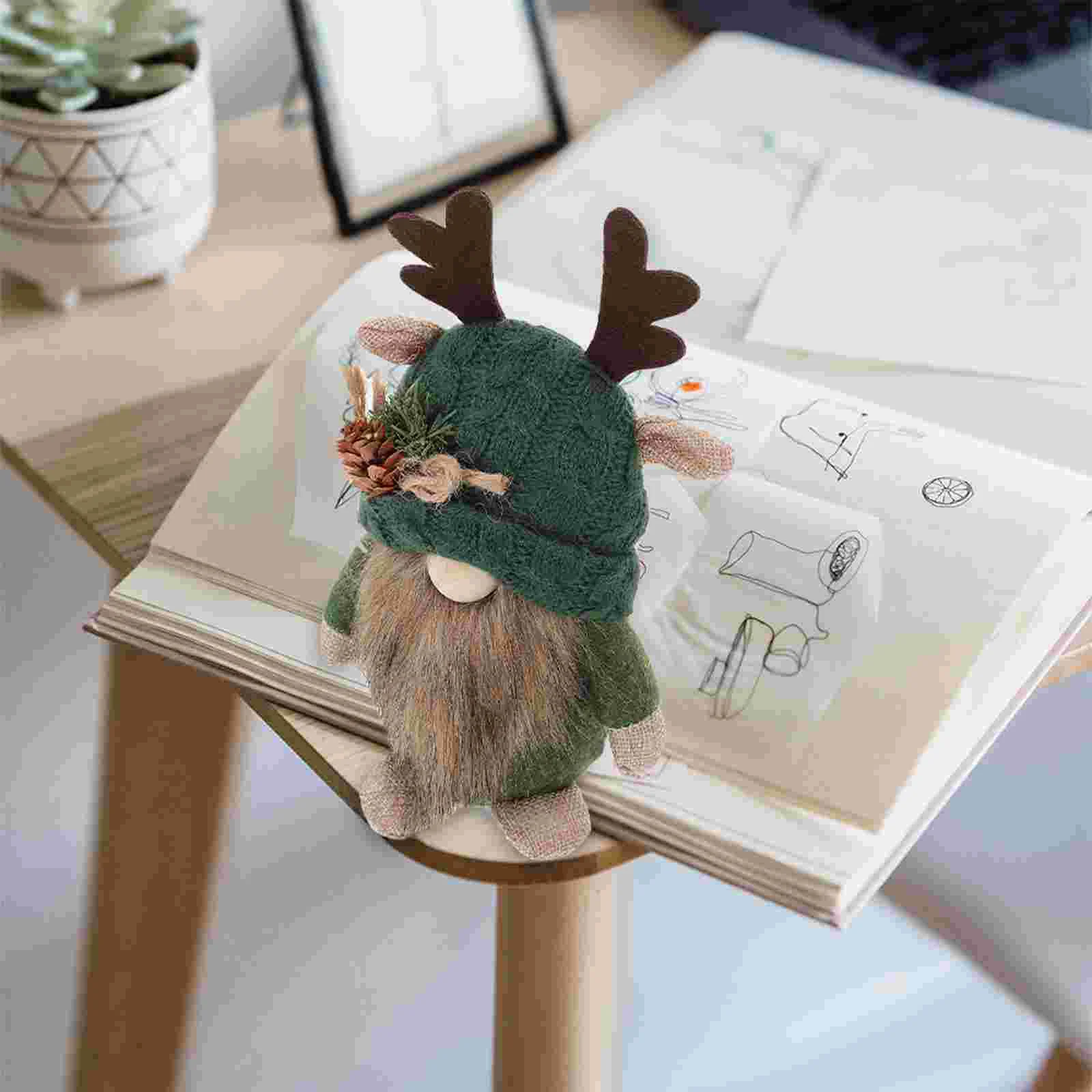 Christmas Gnome Antler Gnome Home Desktop Decoration Forest Gnome Tabletop Decoration christmas gnomes