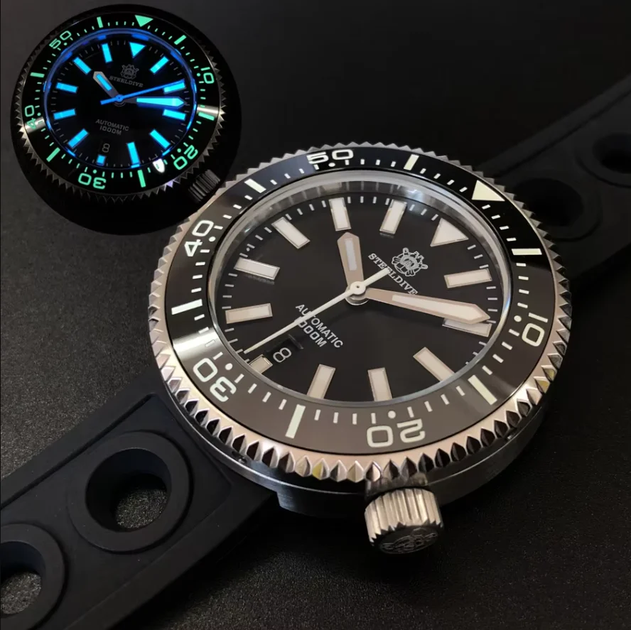 STEELDIVE Men Automatic Wwatch 46mm Mechanical Wristwatch 1000m Waterproof Luminous Sapphire Ceramic Bezel NH35