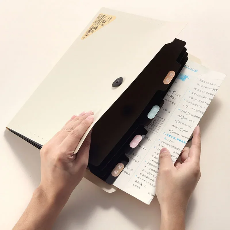 Expandindo File Folder Storage Bag, Multi-Layer, Material de escritório, Test Paper, Desktop Organizer, 8 Camadas, 13 Camadas