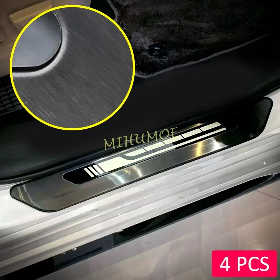 

Black Stainless Steel Door Sill Scuff Kick Protector Guard For Toyota Sienna 2021 2022 2023 2024 Accessories