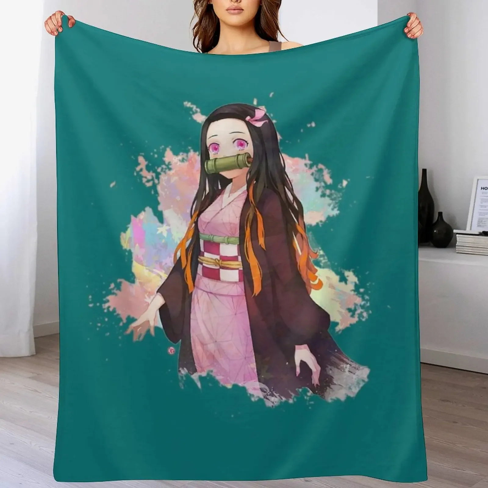 

Cute Kawaii uwu e-Girl Gaming Korean japanese Style Weeb Throw Blanket Cute Plaid Moving Baby Shaggy Blankets