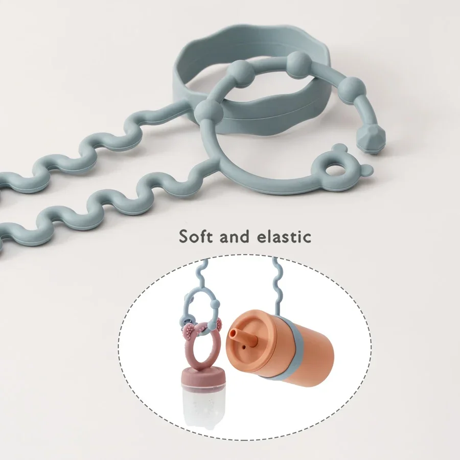 Pacifier Adjustable New Baby 1PC Pacifier Chain With 2 Clips Infant Bottle Chain Silicone Chain Teether Toy Stroller Accessories