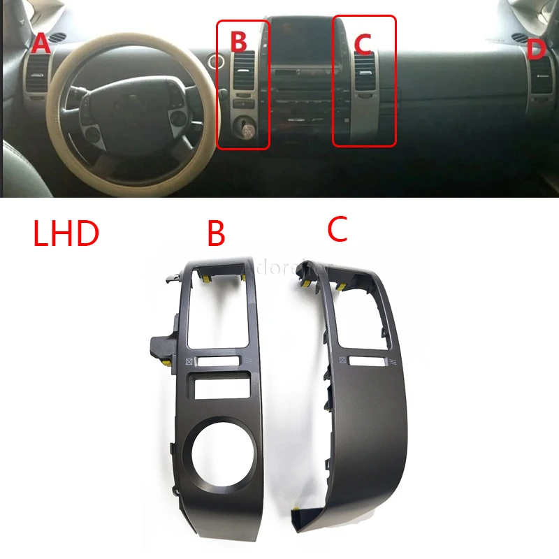 

4pcs/2pcs panel Side left and right andmiddle left and right air vent face frame dashboard air vent cover for Prius