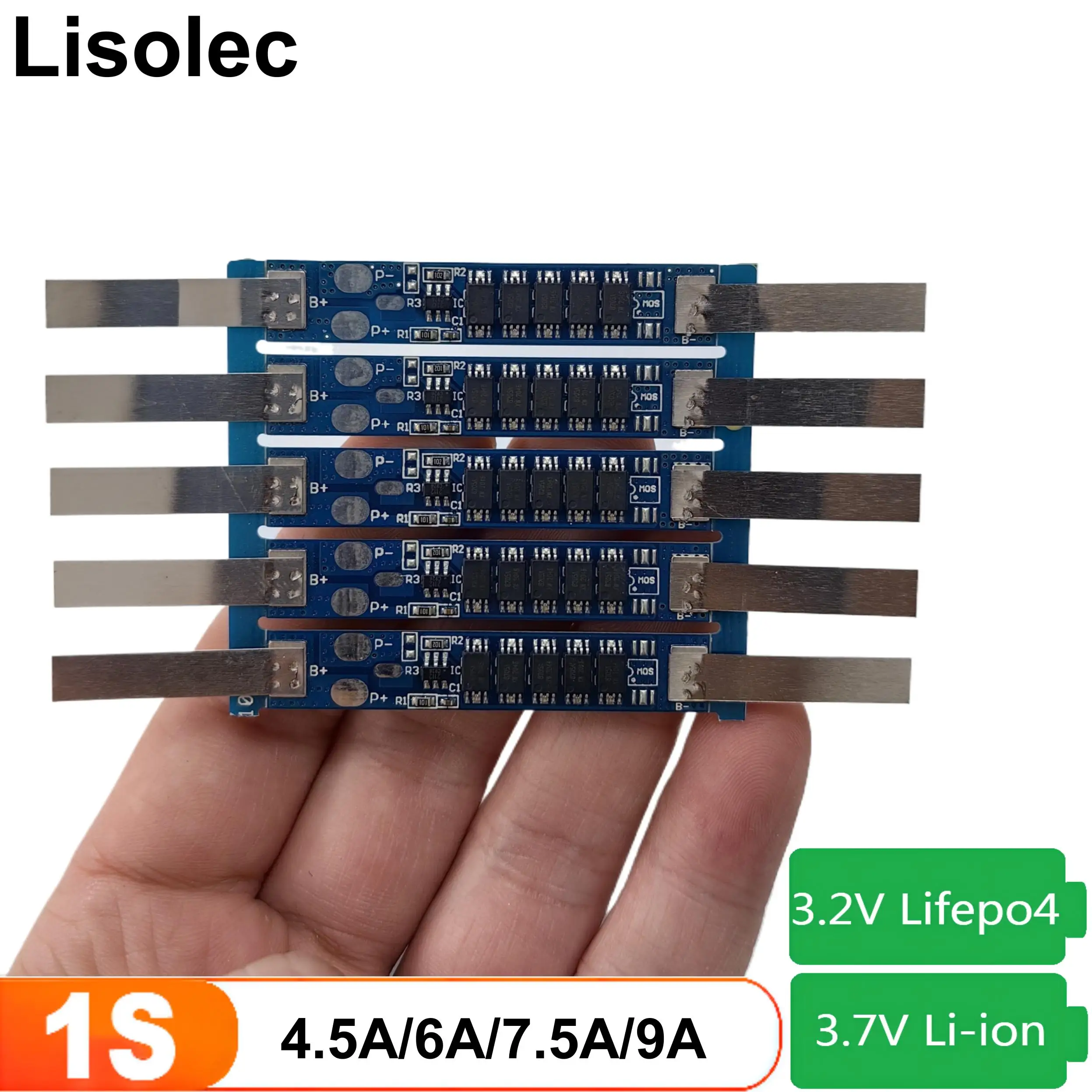 1S BMS 18650 21700 14500 32650 32700 3.2V Lifepo4 3.7V بطارية ليثيوم أيون 4.5A 6A 7.5A 9A تهمة التفريغ لوح حماية