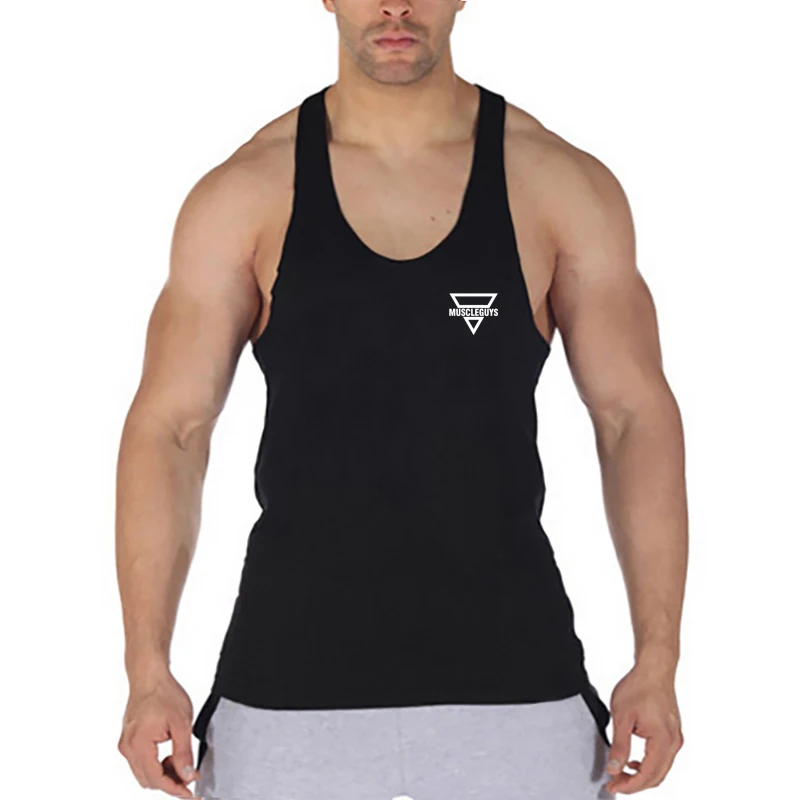 Profession Gym Clothing Muscleguys Summer Mens Y Back Fitness Singlets Cotton Bodybuilding Stringer Tank Tops