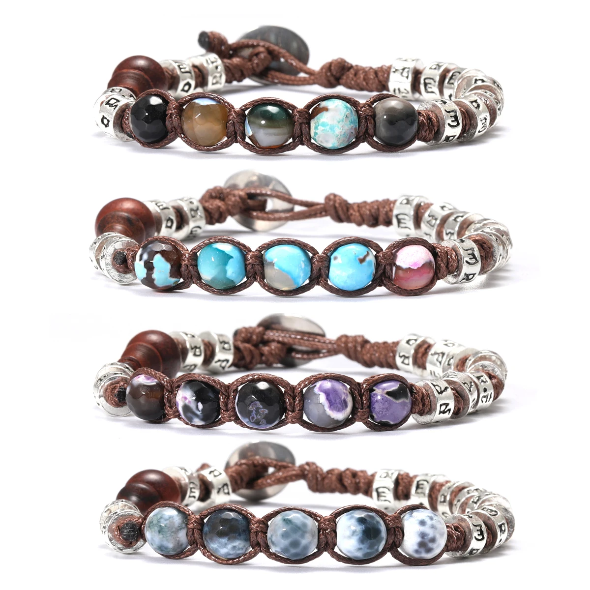 8mm Tibetan Buddhism Natural Stone Beads Red Sandalwood Rosary Healing Meditation Lucky Prayer Bracelet Men And Women Jewelry