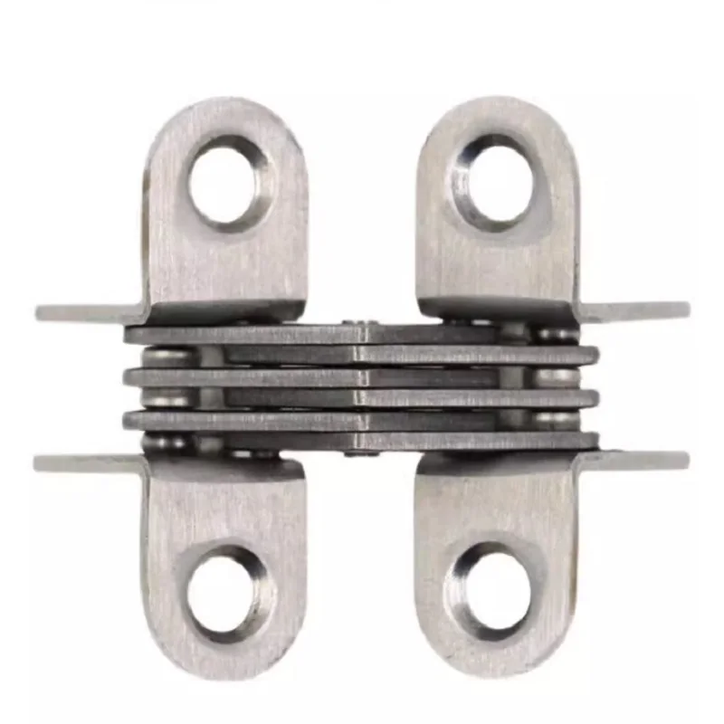 2PCS compressor refrigerator stainless steel hinge leaf 180 degree invisible cross concealed hinge