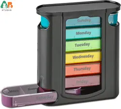 Stackable Daily Pill Organizer-(4 Times a Day) Weekly Medication Reminder-Premium Weekly AM/PM Pill Box,7 Individual Stacking