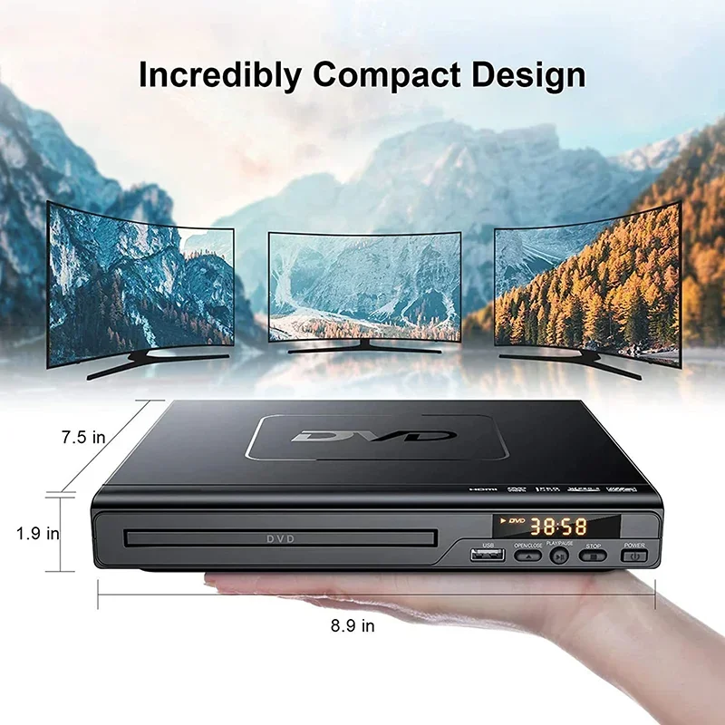 Home Multi Region Full HD 1080P DVD Player Multimedia Digital TV Disc Player Support DVD CD MP3 MP4 RW VCD Home Theatre System