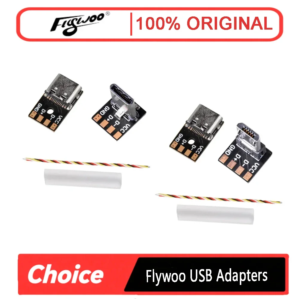 Flywoo USB Adapters for FPV Drone DIY - Type C Male to Type C Female & Micro Male to Type C Female