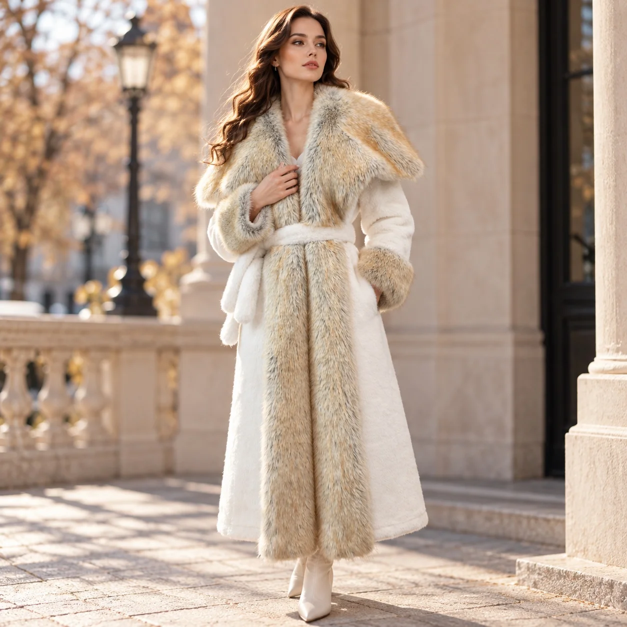 Long Sleeve No Hood Coat H Silhouette Elegant Professional with Regular Sleeve Light Mature Style Extended Length Women Coat