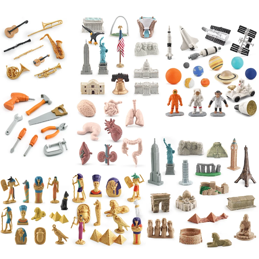 Órganos Humanos Realistas del Antiguo Egipto, Figuras del Sistema Solar del Cono Ínterplanetario, Mini Figuras Educativas para Niños