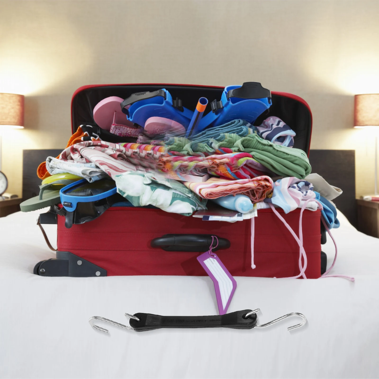 

6 шт. ремень для багажа, эластичный ремень, регулируемый соединительный ремень для чемоданов, крепление дорожной тележки, многоразовый, прочный