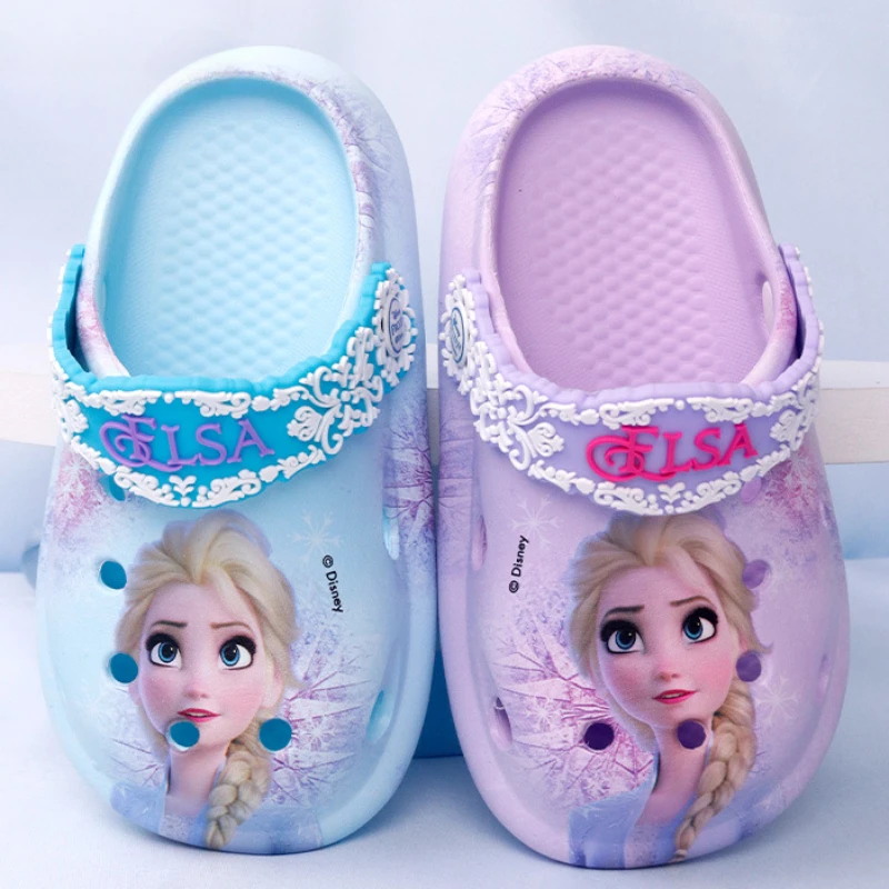 Disney Princess Frozen Elsa Summer Children\'s Slipper Kids Sandals Girls Garden Shoes Waterproof Slippers Hole Shoes