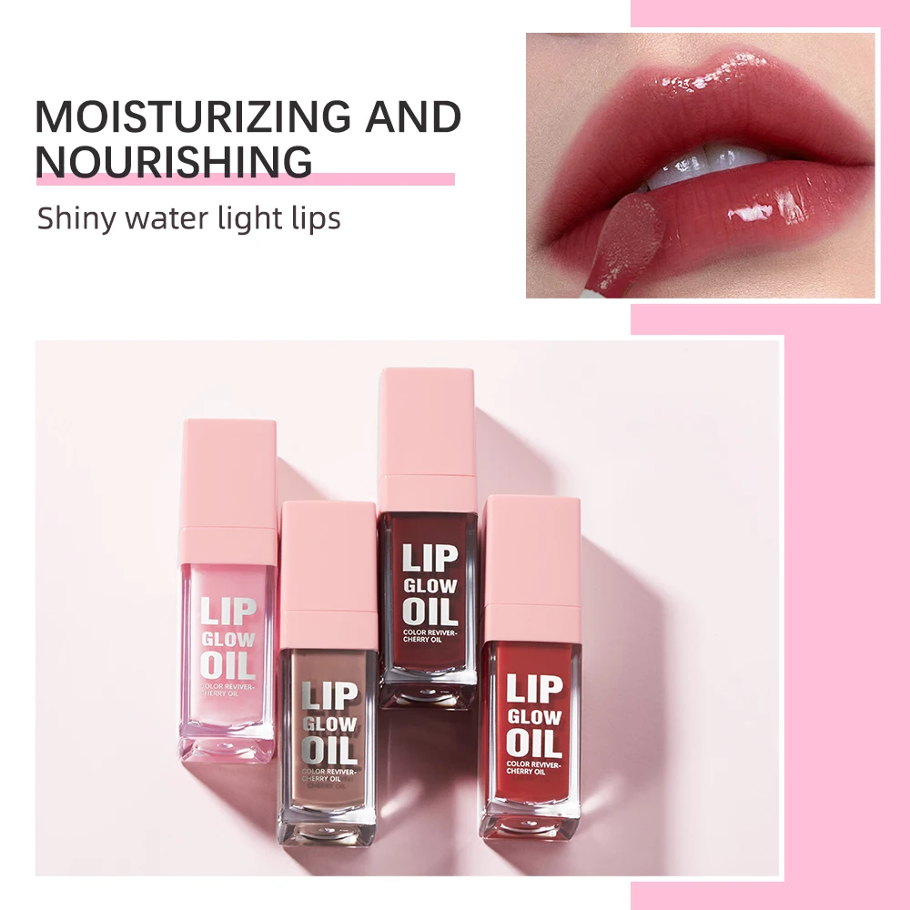 Lakerain Nourishing Tinted Lip Oil Set For A High-shine Finish, Relieve dry lips and keep lips moisturized, 4Pcs Per Set
