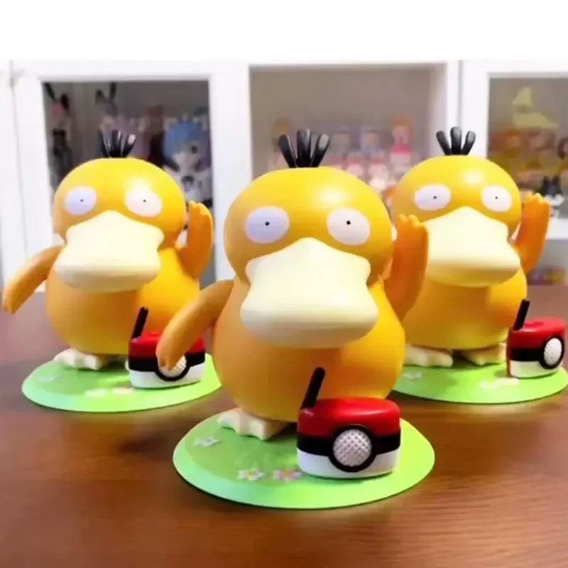Caixa de Som Bluetooth Anime Poke Mon Psyduck com Função de Balançar, Controle Pokeball, Figuras de Ação Decorativas, Brinquedo Presente