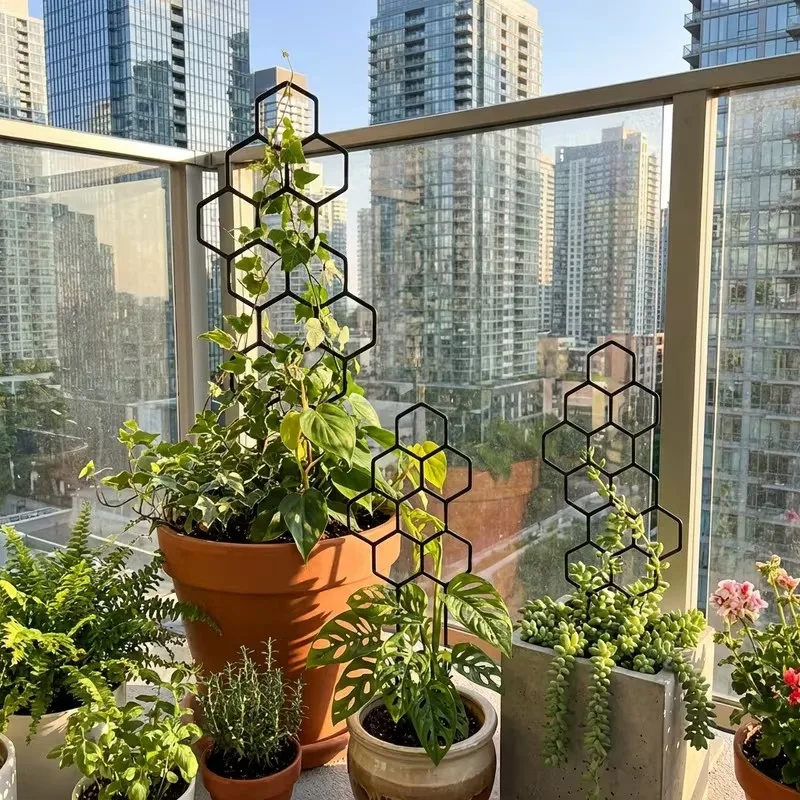 2pcs Honeycomb Plant Climbing Frame (38x15cm) – Space-Saving Support for Potted Vines & Flowers