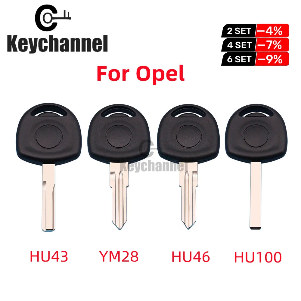 10pcs Transponder Key Shell Hollow Chip Key Case Chip Key With HU46 YM28 HU100 Uncut Blade for Opel Meriva Chevrolet Aveo Sail