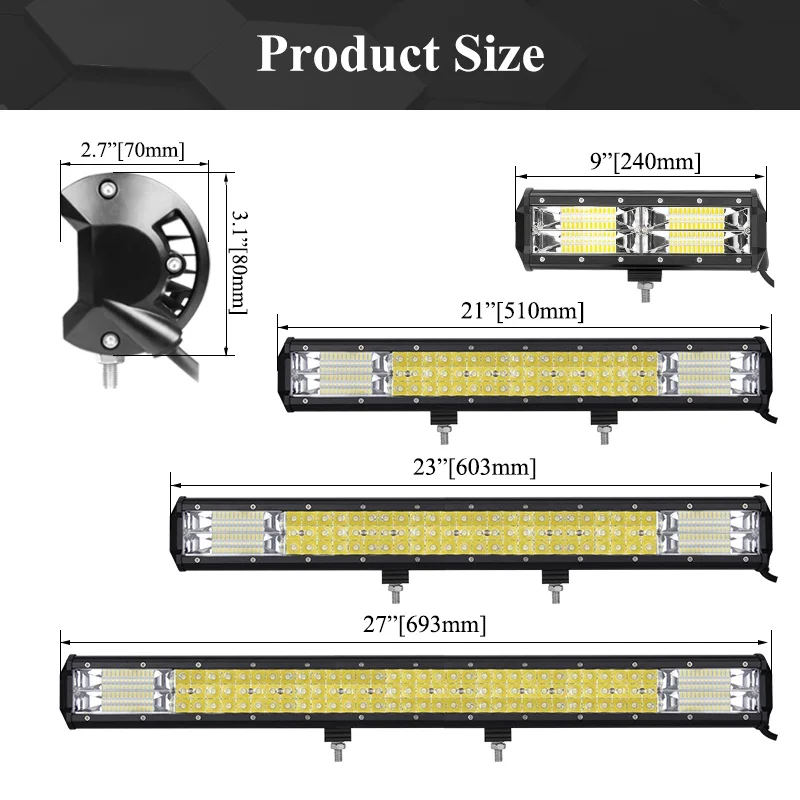 Tractor LED Work Light Bar 12V 24V 30V Combo Spot Flood IP68 For Off Road Harvester Vehicles SUV 4x4 4wd Truck Jeep Lorry