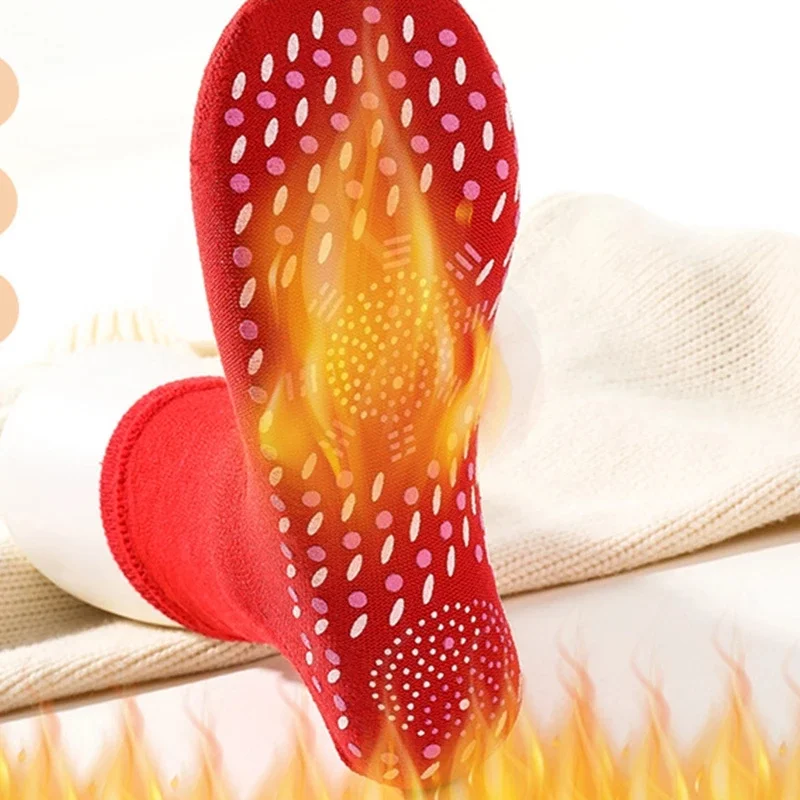 Self Heating Socks Comfortable Health Care Medium Tube Sock Feet Massage Heating Breathable Tourmaline Socks Relieve Leg Fatigue