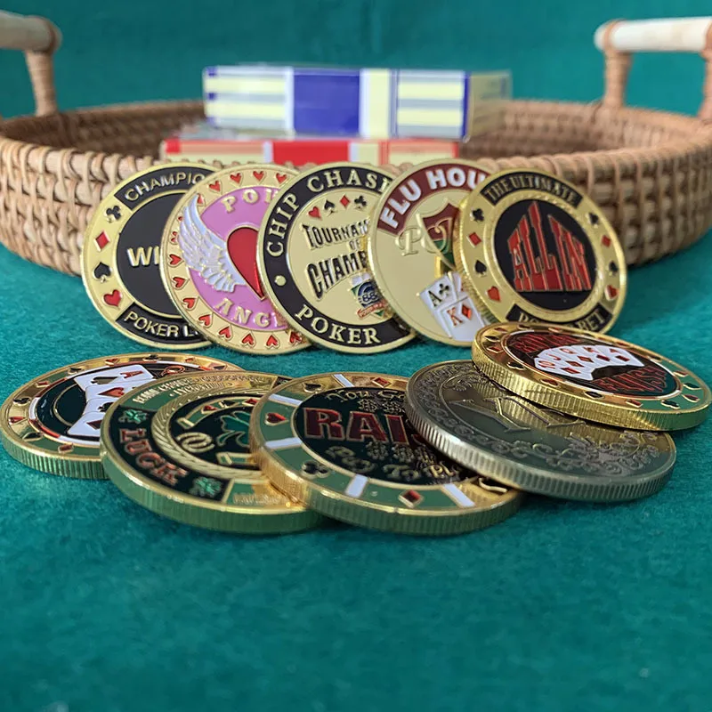 

Texas Hold'em Round High Grade Lucky Coin Metal Chip Gift Press Banker Position Code Poker Pressure Plate Button Indicator