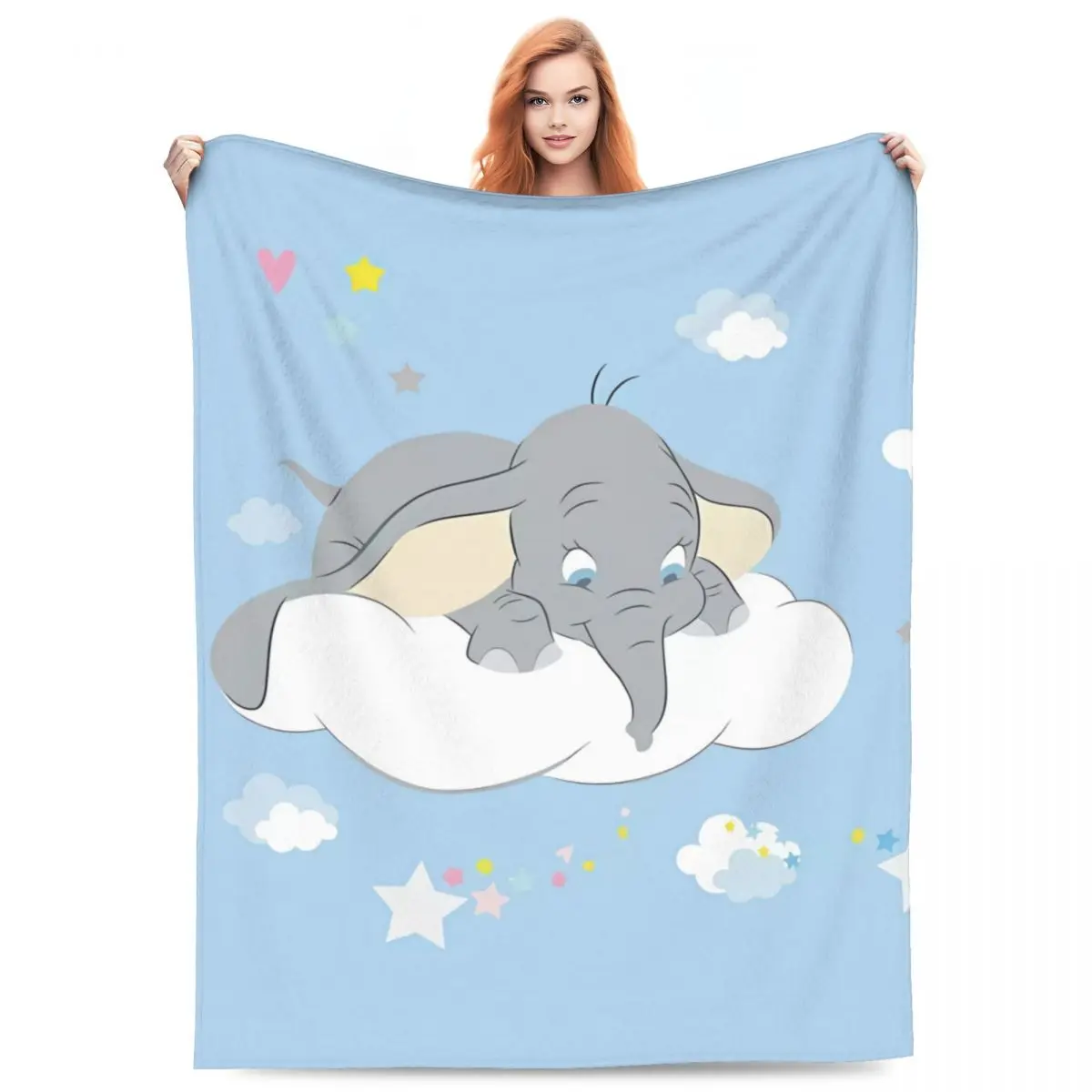 Dumbo   Flannel Blanket Super Soft Bedding Throws for Home Decor Airplane Travel Pattern Bedspread Sofa Bed Cover