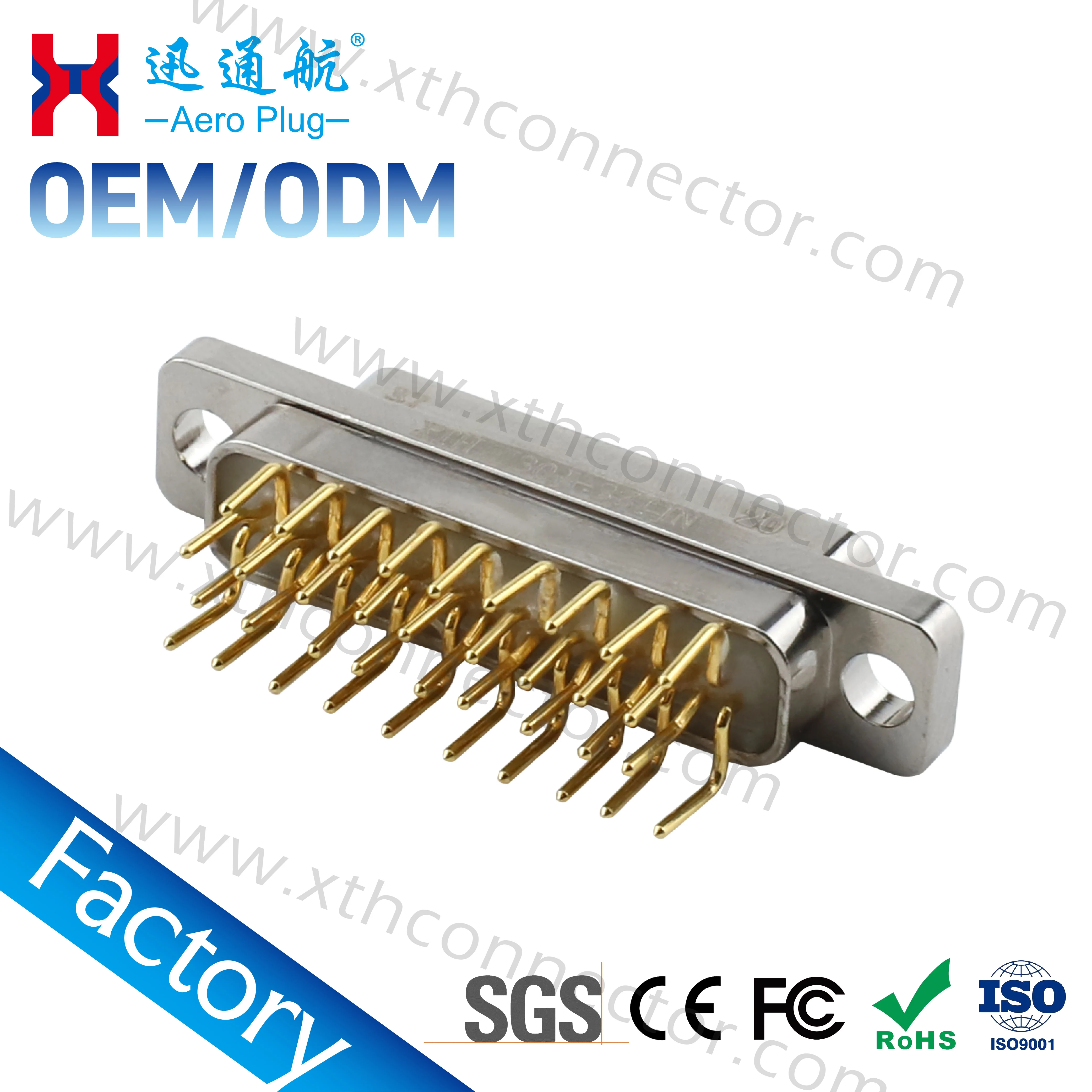 J30J Micro D Sub Through Hole PCB Connector 9 15 21 25 31 37Pin Male Female MIL-DTL-83513