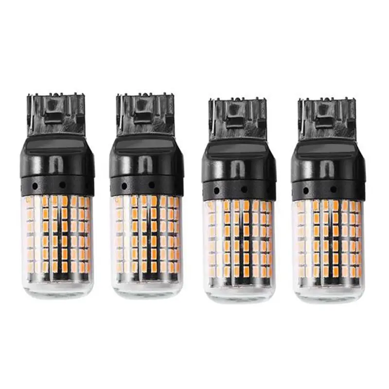 

4Pcs Super Bright Canbus T20 7440 W21W Wy21w 144-Smd Reverse Light Turn Signal Light Error Free T20 7440 Yellow Light-T48C
