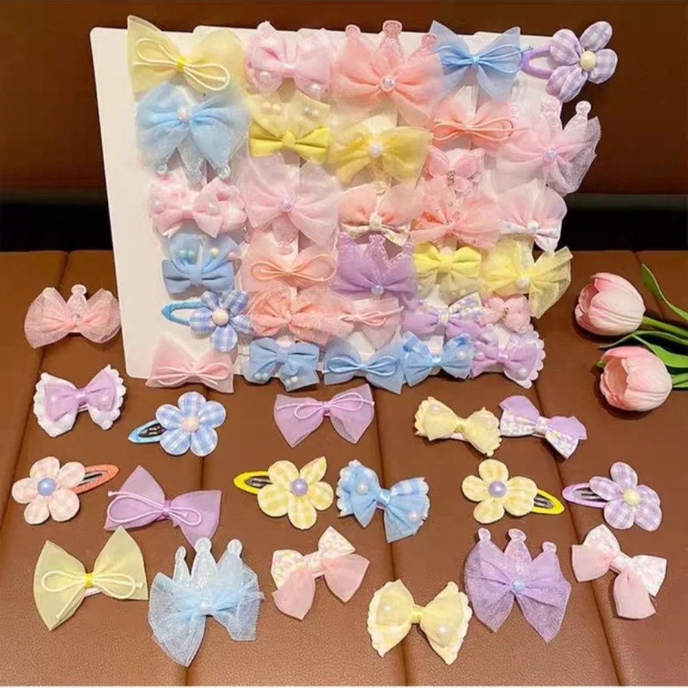 10Pcs/Set Cute Bows Baby Hairclips Lace Flower Children Girls Hairpins Hairdresses Baby BB Clip Gifts view 6
