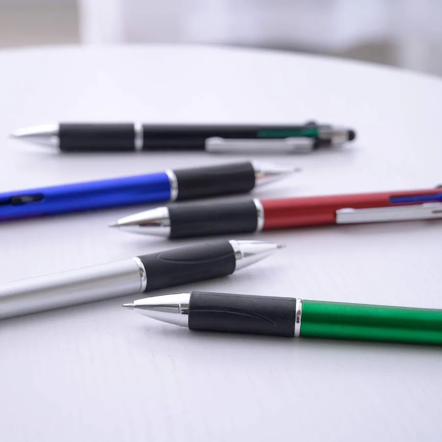 4-Color Ballpoint Pen with Medium Point 1.0mm Multi-Colored Pens in One Design Featuring Touch Screen Stylus Functionality Idea