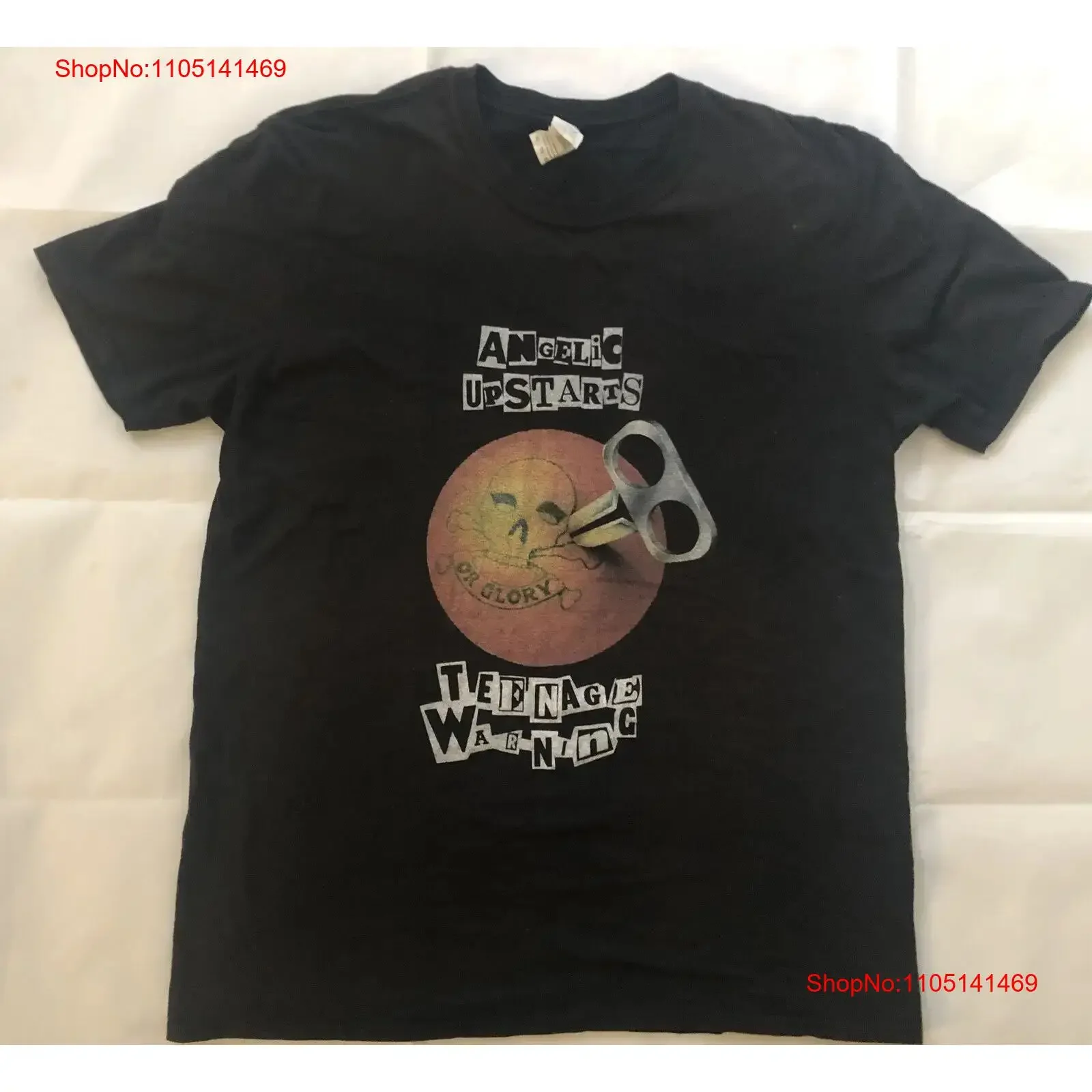Angelic Upstarts Camiseta Shirtnage Warning XL vintage Ropa de diseñador lavada Ligeramente versátil Cómoda Unisex Casual