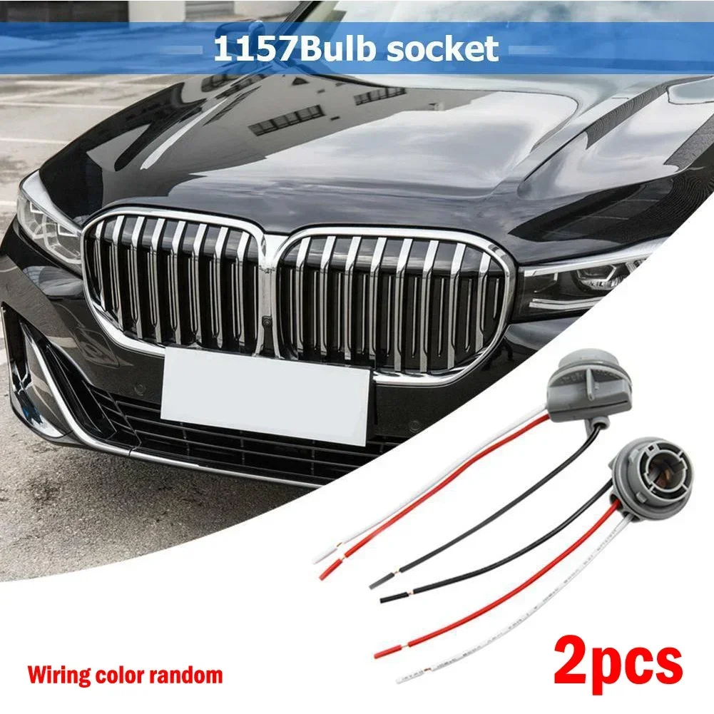 

2pcs Auto Parts LED Turn Signal Light Socket Plug Socket BAY15D 1157 Gray Type B Nylon Material, High Heat Resistance, High Effi