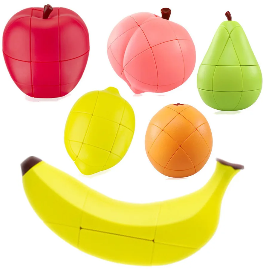 Fanxin Creative Fruit Magic Cube Banana Apple Lemon Orange Pear Peachand Early Education Magic Cubes Magico Cubo Cibo Toy